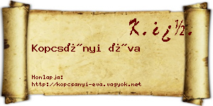 Kopcsányi Éva névjegykártya