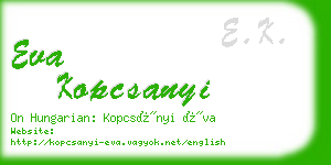 eva kopcsanyi business card